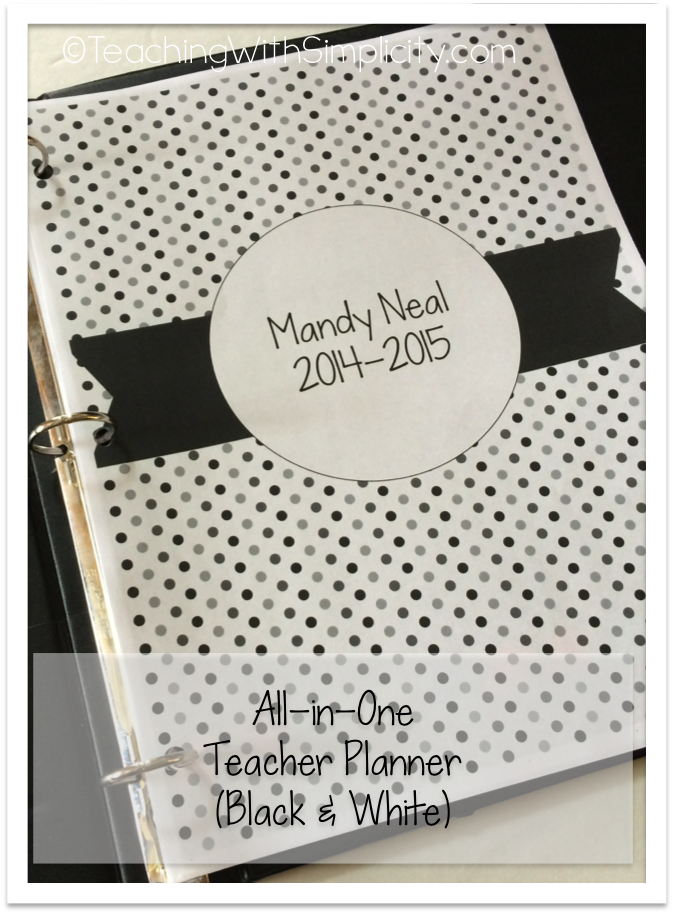 All-in-One Teacher Planner BW