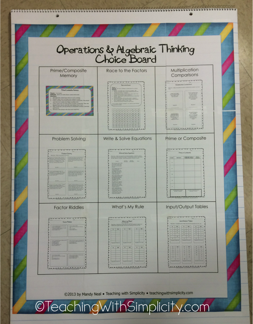 Poster Choice Board